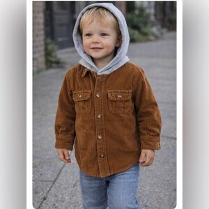 Crazy 8 Stylish Corduroy shirt with hood.